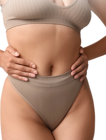 woman with hands on hips showing torso