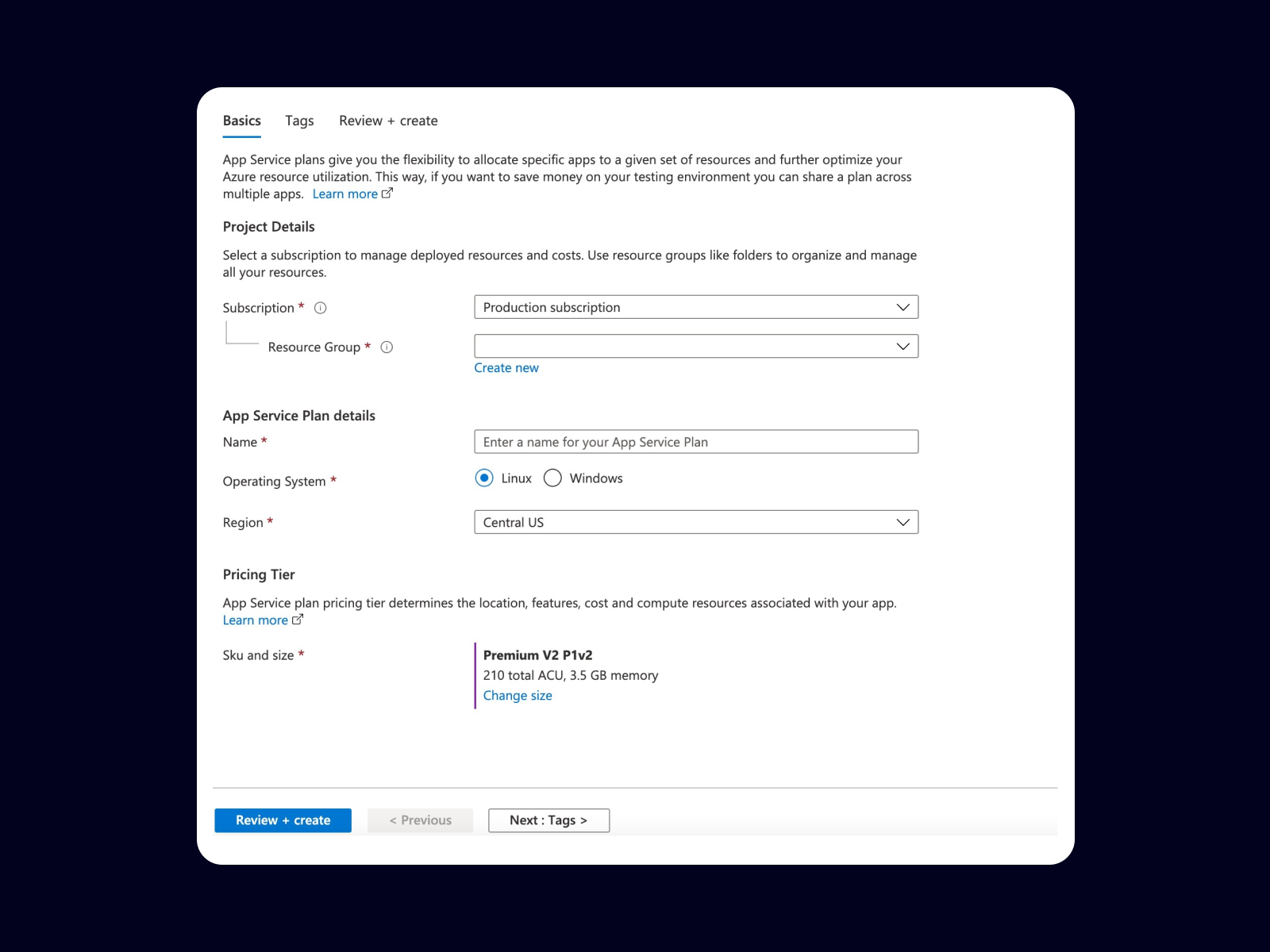 Creating Azure tags to organize resources in Azure Portal