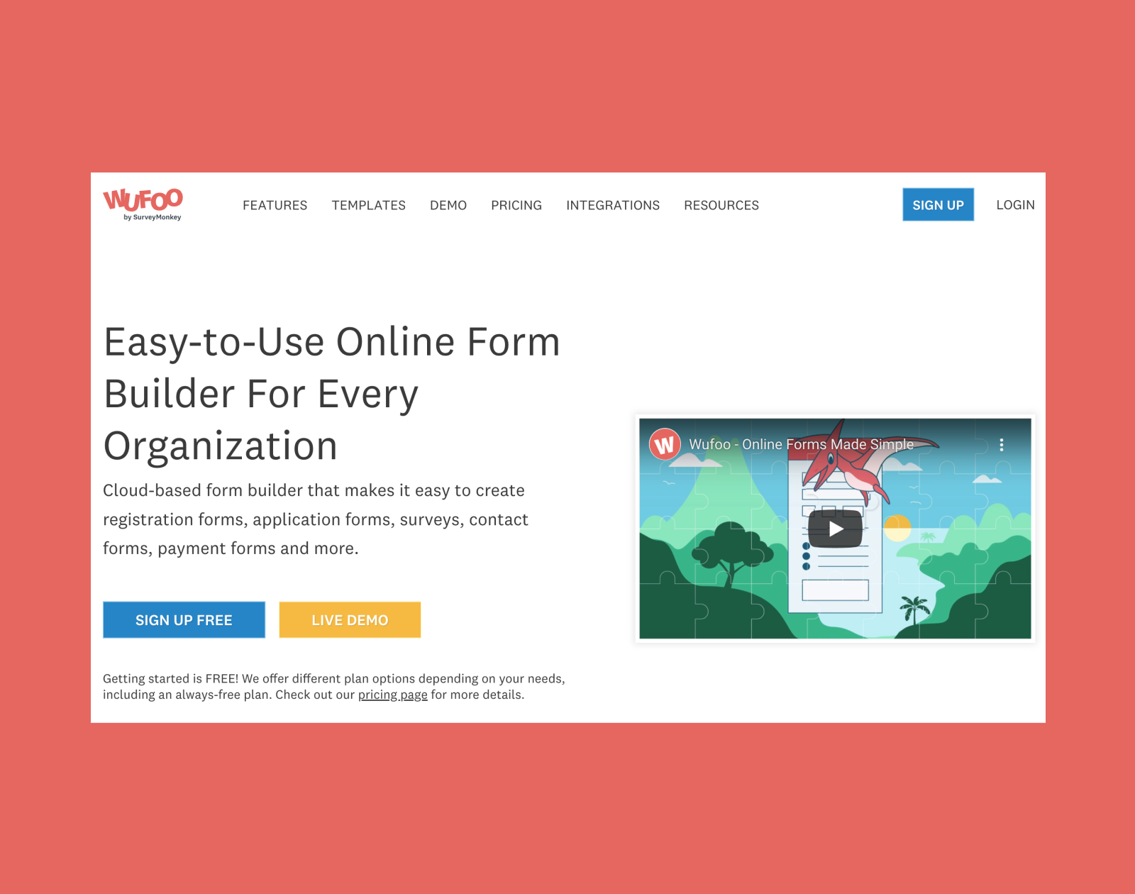 WuFoo helps to build amazing online forms