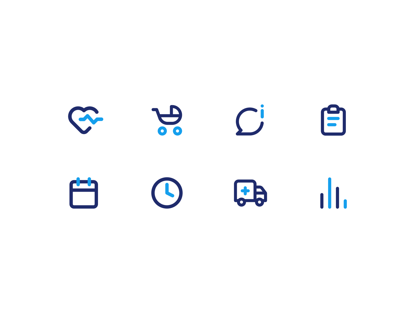 Icons for the healthcare product