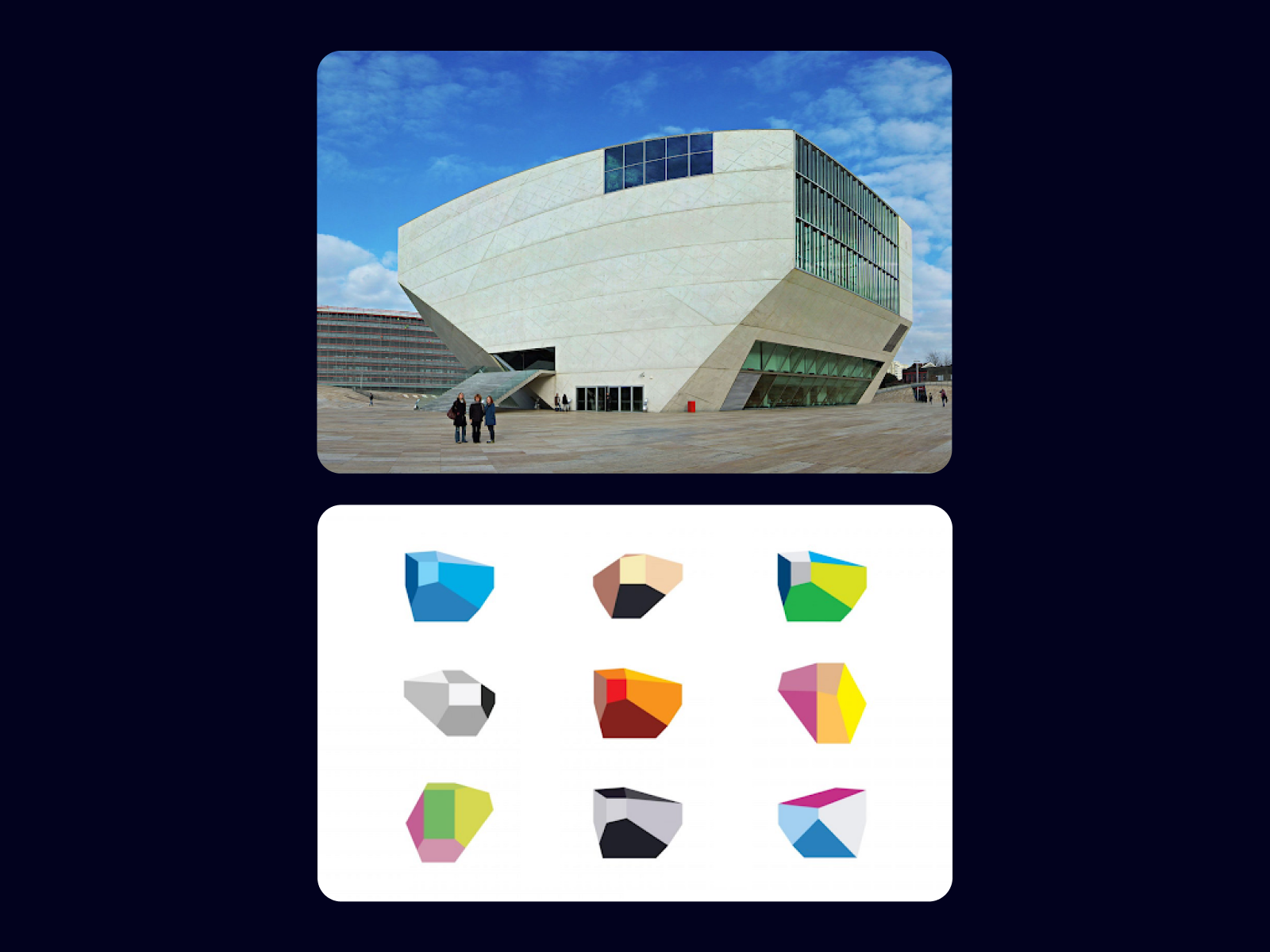 The dynamic logo for Casa Da Musica inspired by the shape of the building