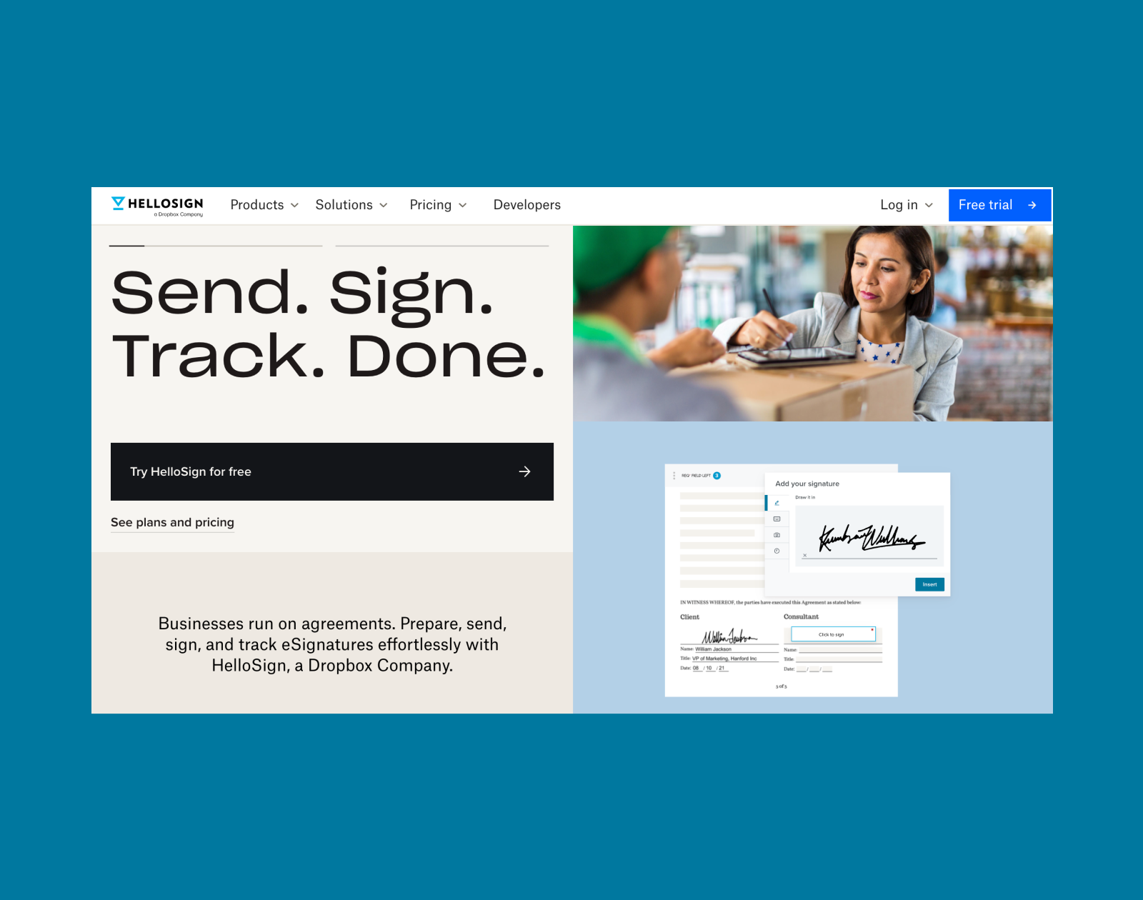 HelloSign: binding electronic signatures