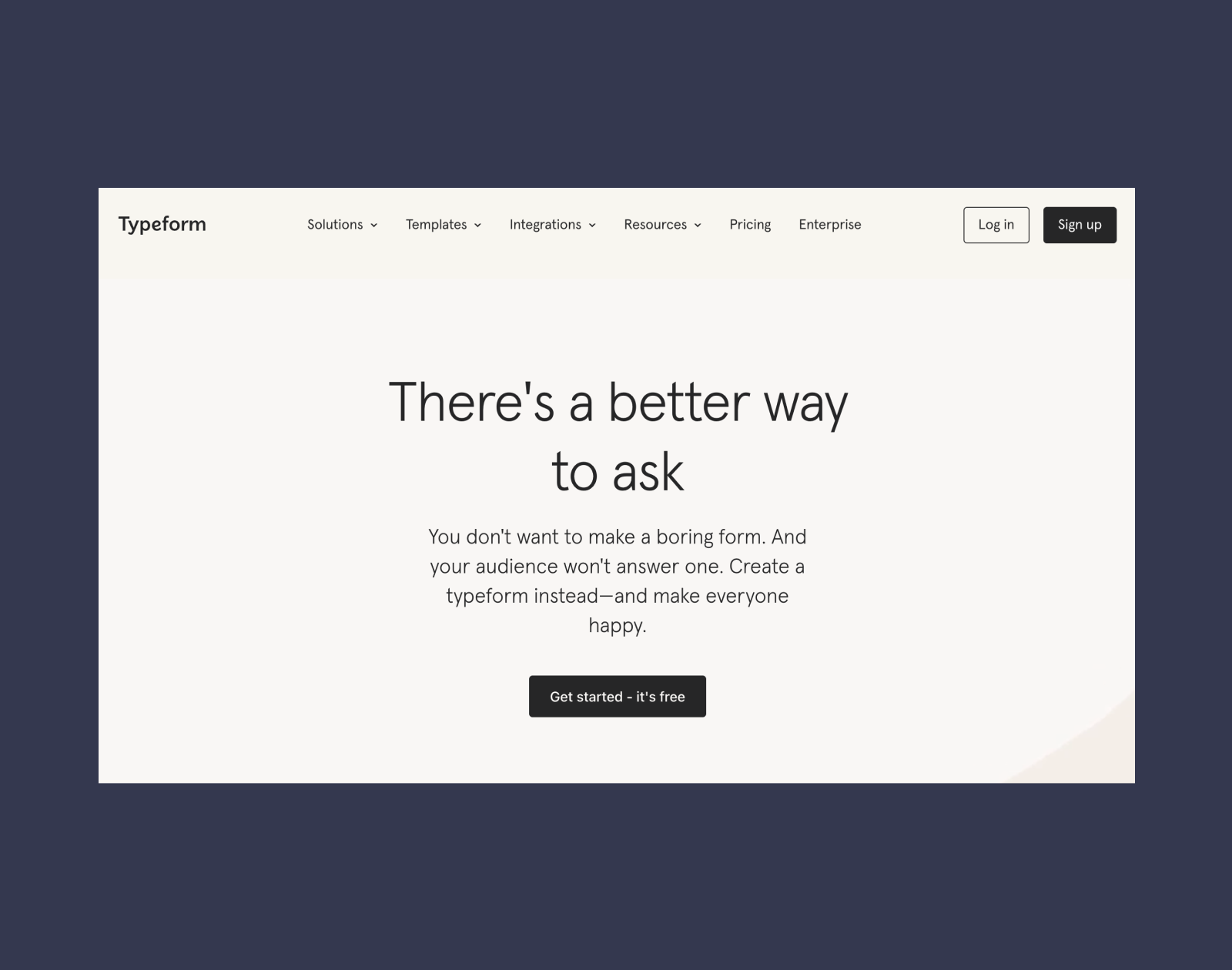 Typeform is a website for creating forms, surveys, and quizzes