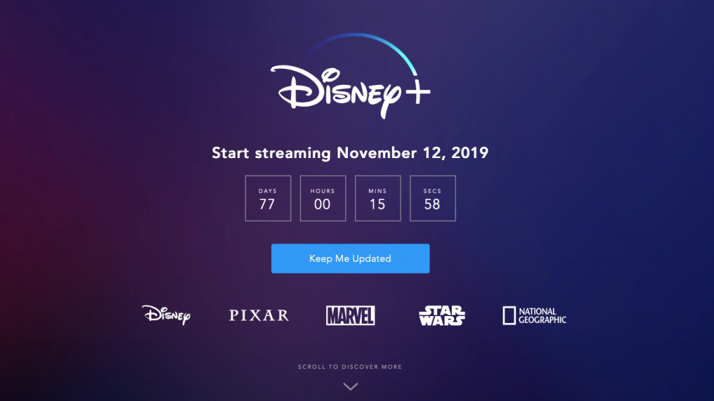 Disney + Promo web and how it looks