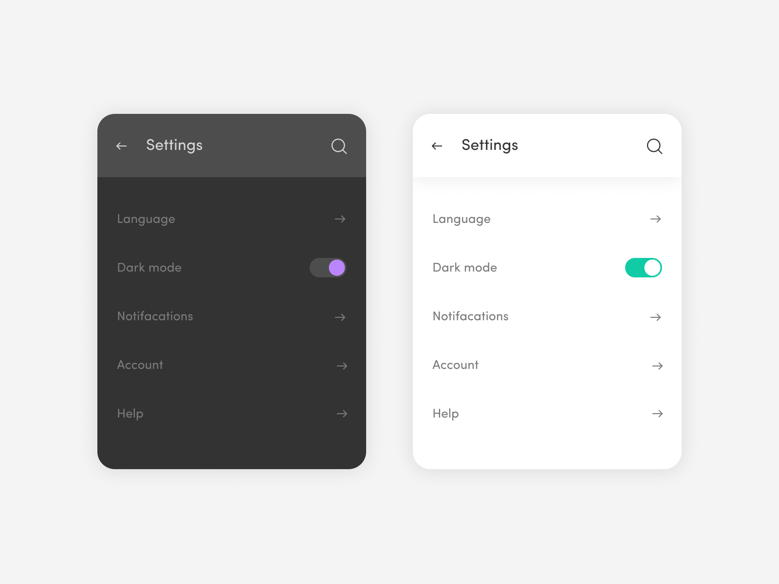 Allow users to switch from regular to the dark mode
