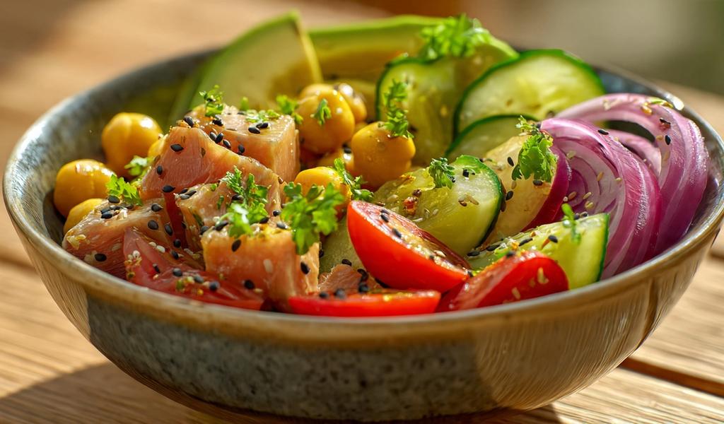 Bowl de atún, garbanzos y aguacate: energía constante en solo 5 minutos