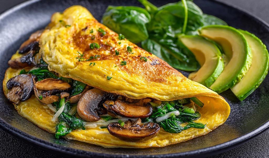 Tortilla de Espinaca y Champiñones: La Cena de 10 Minutos que No Inflama