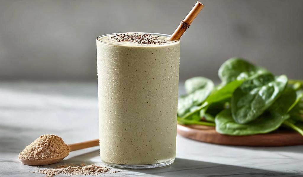 Batido de Proteína y Espinacas: El Desayuno Saciante para Bajar de Peso (Sabor Vainilla)