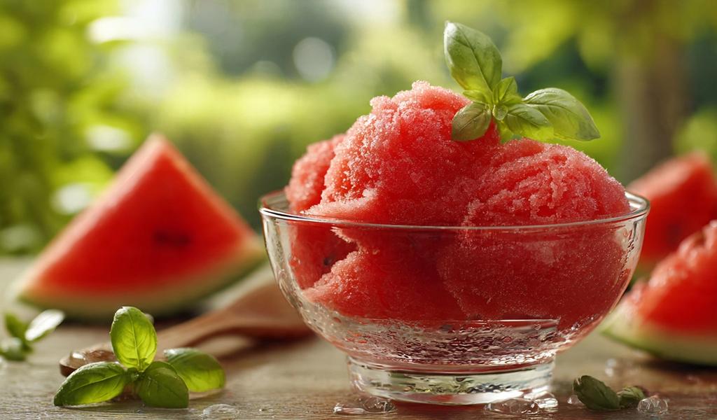 Sorbete de Sandía y Albahaca: El Postre "Cero Grasa", Hidratante y Económico