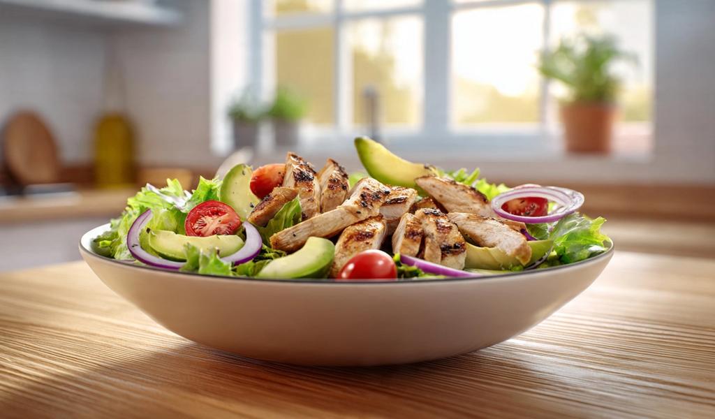 Ensalada de Pollo Saludable para Bajar de Peso en 10 Minutos (Fácil, Rápida y Económica)