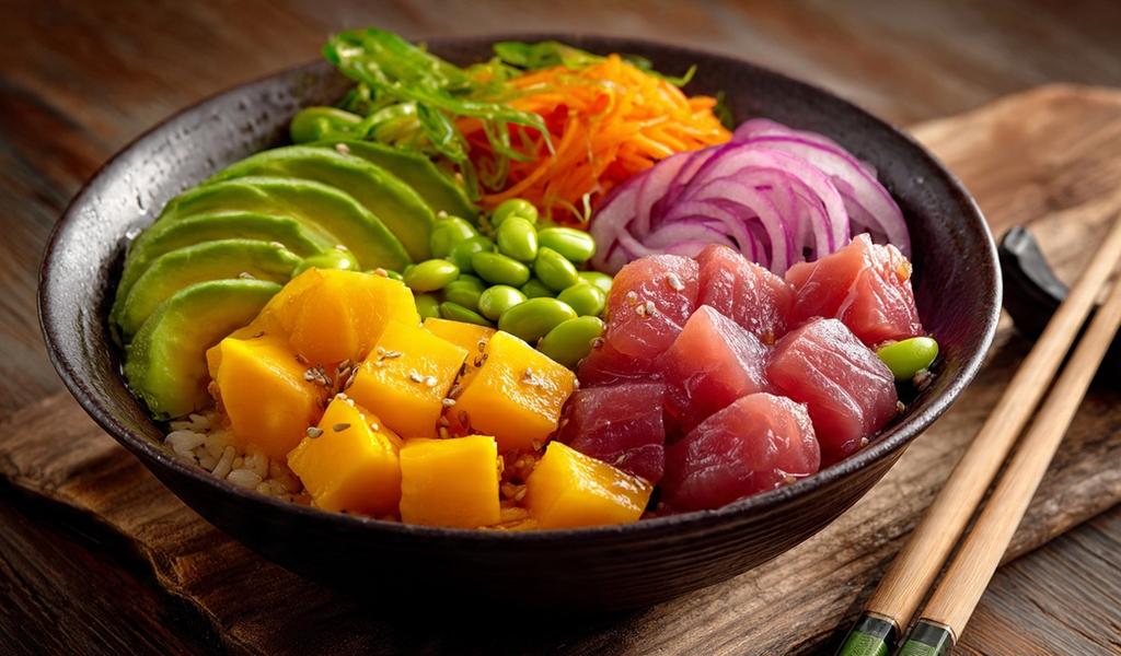 Poke Bowl de Atún y Mango: Receta Fresca, Saludable y Alta en Proteína (Paso a Paso)