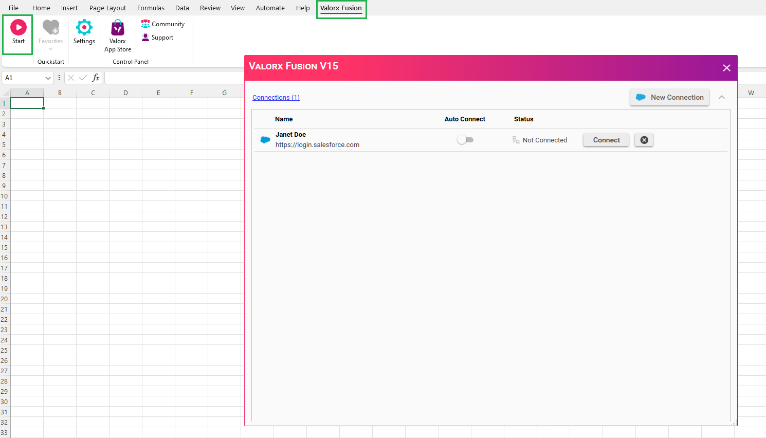 Click start in fusion ribbon