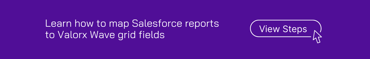 Map Salesforce reports to Valorx Wave grid