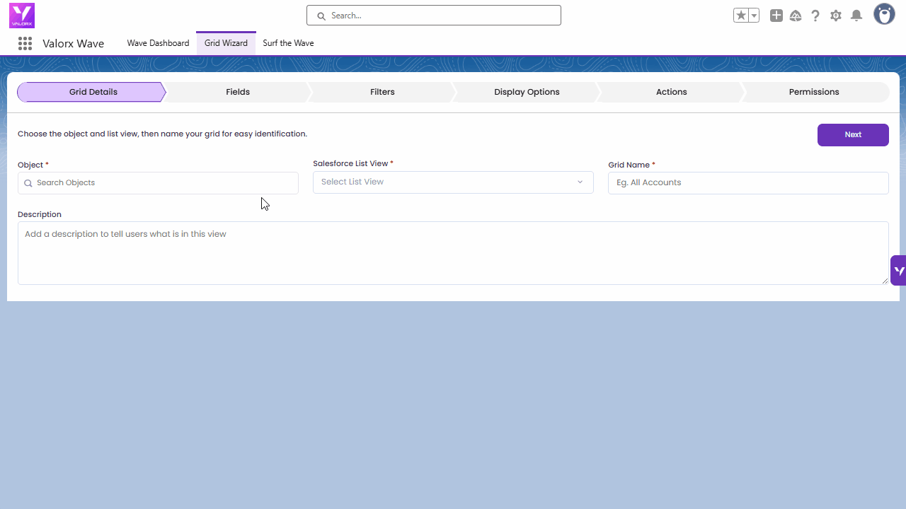 create grid from opportunity data