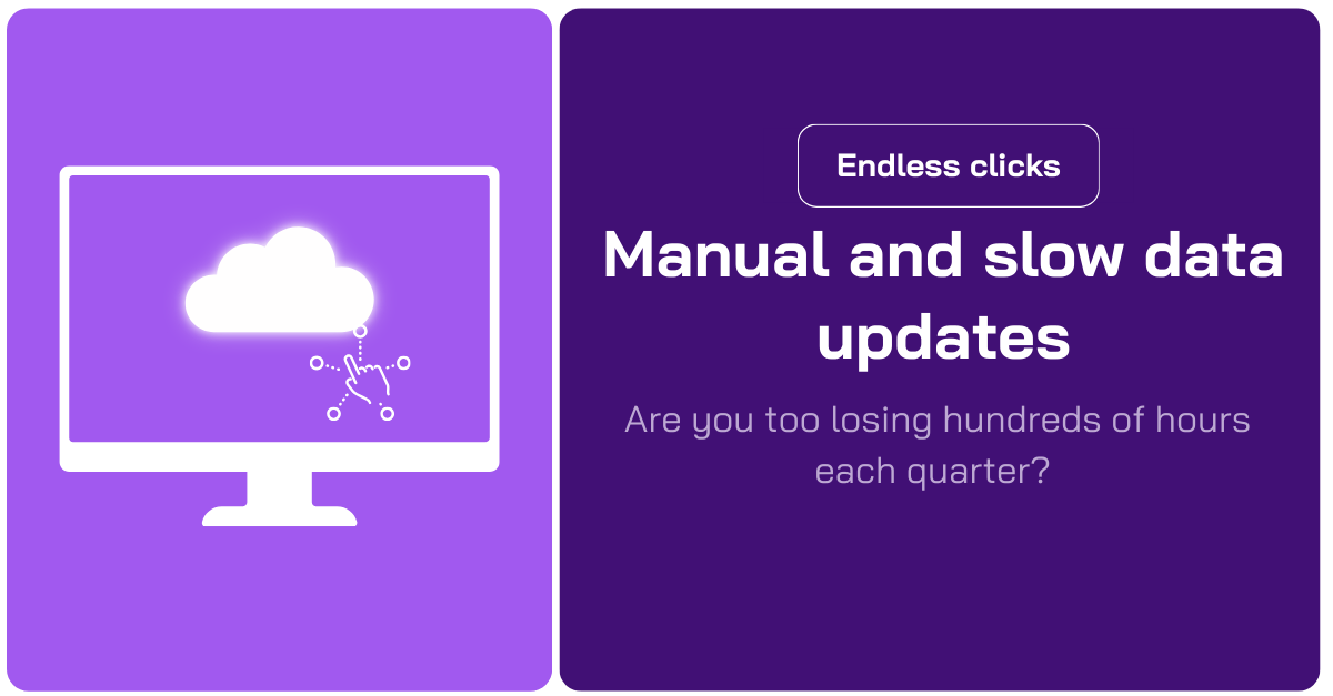 Endless clicks, manual slow data updates in salesforce