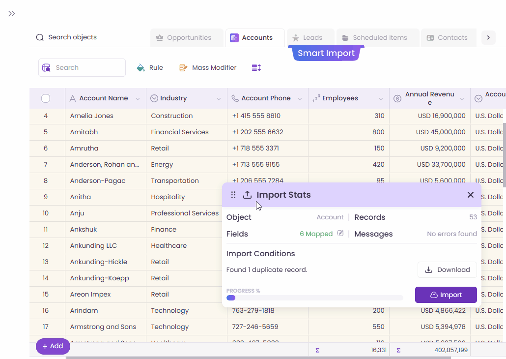 Smart Import and Mapping