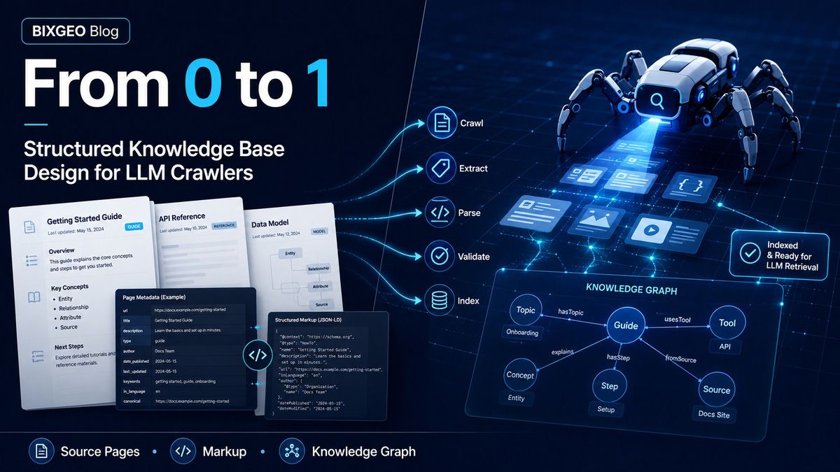 A visual network map showing a brand's structured knowledge base seamlessly integrating with ChatGPT's retrieval-augmented generation (RAG) system via third-party evidence nodes.