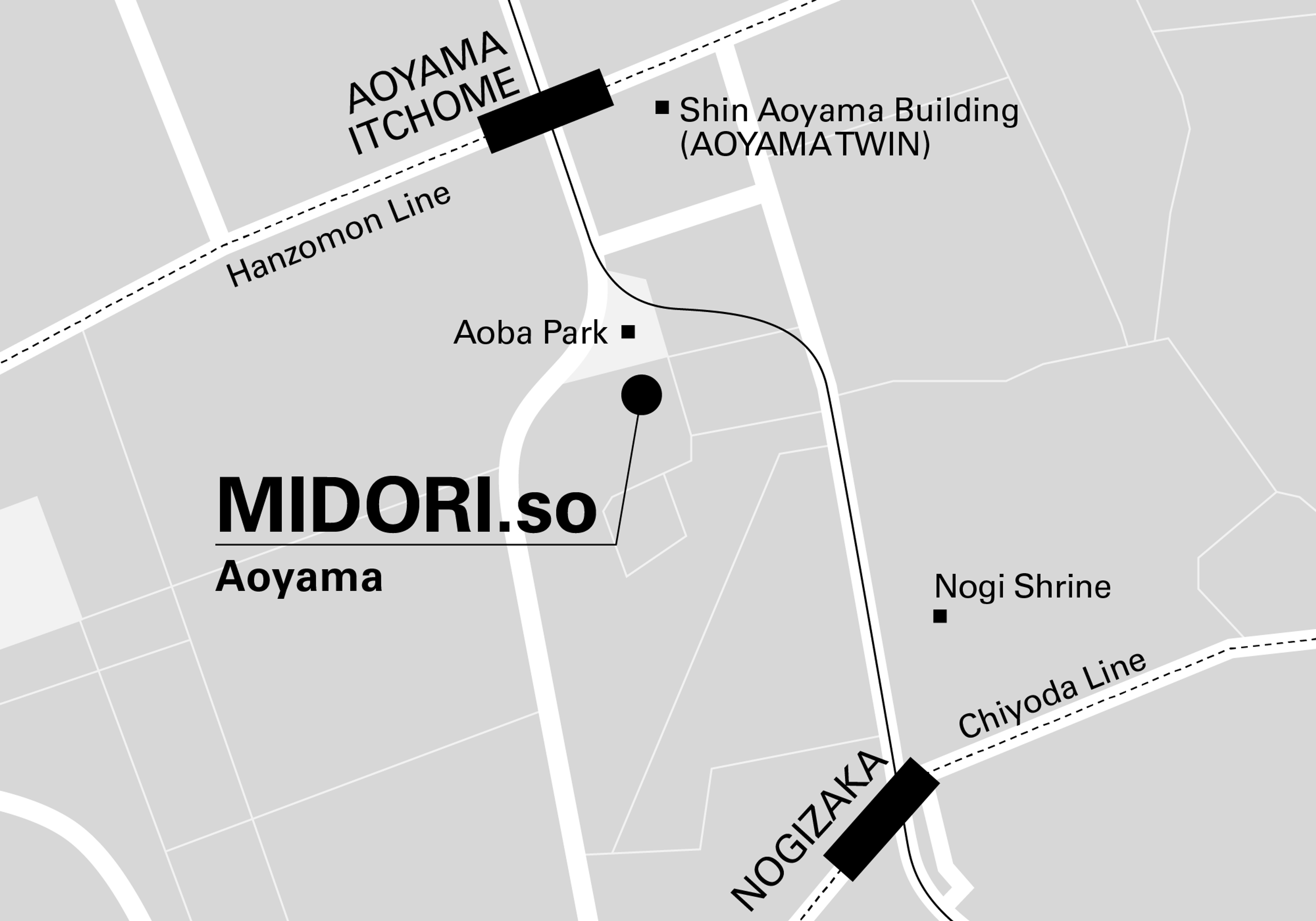Access Map for MIDORI.so Aoyama