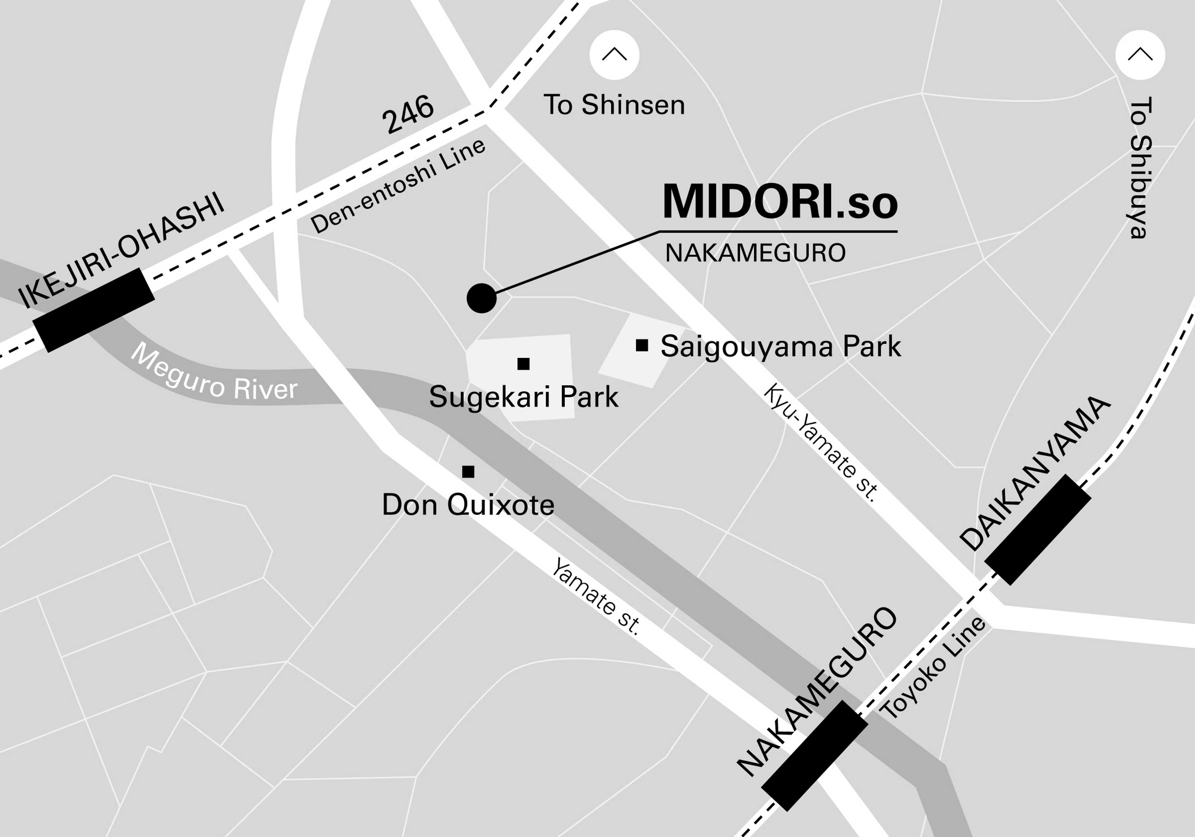 Access Map for MIDORI.so Nakameguro Gallery