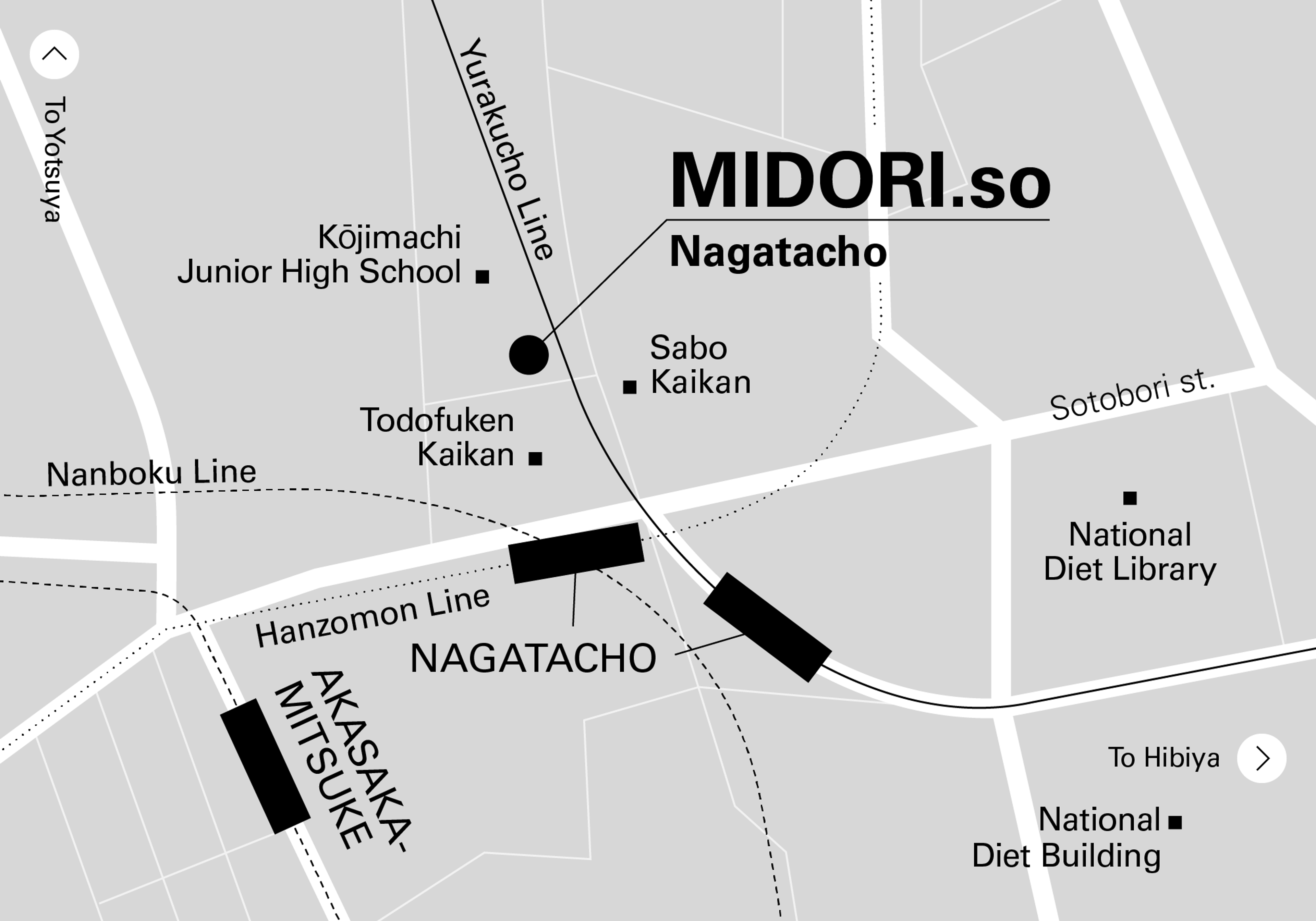Access Map for MIDORI.so Bakuroyokoyama