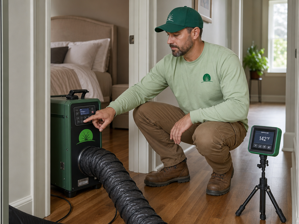 Bed bug heat treatment equipment set up by EverGreen.