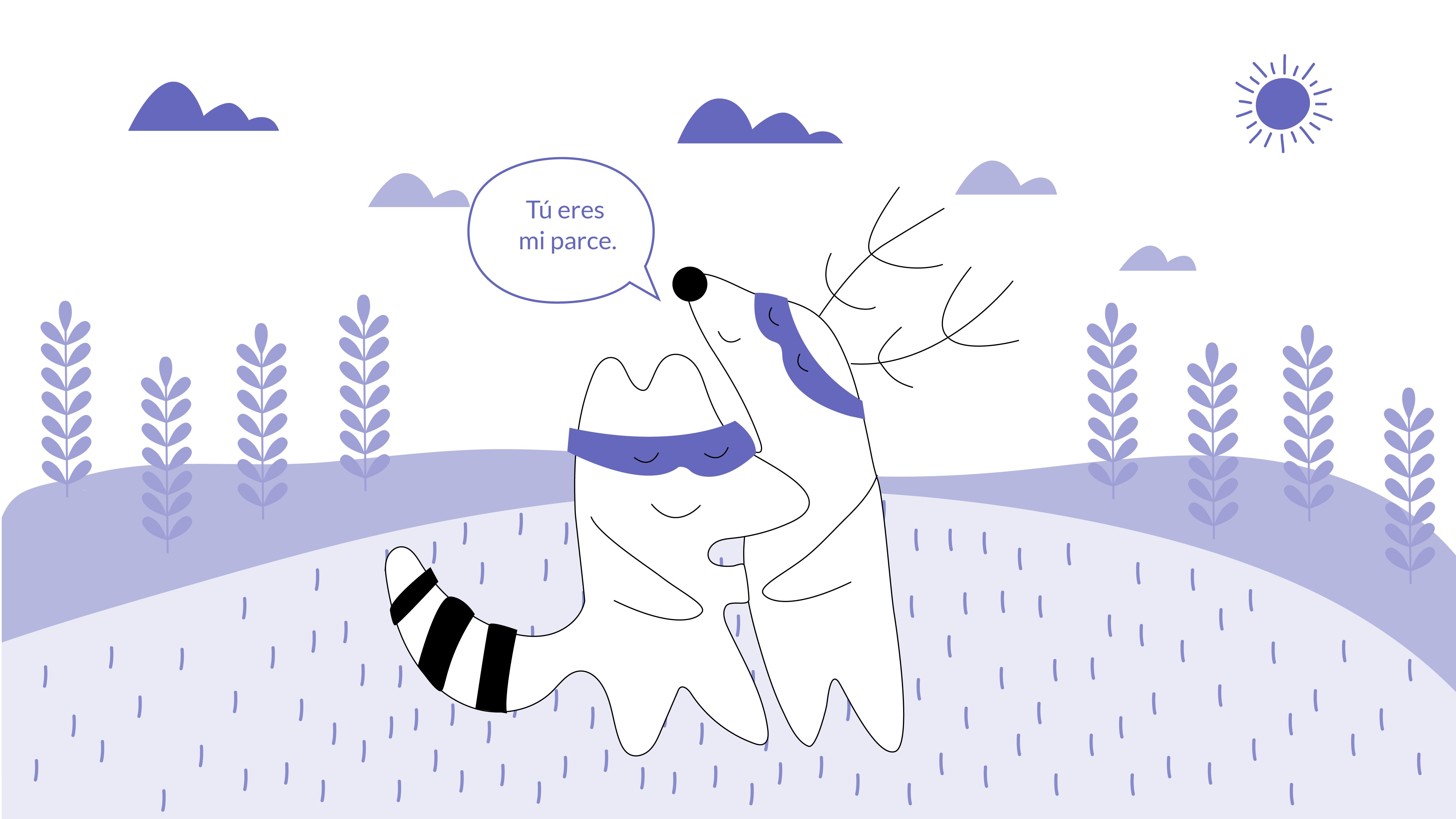 Soren and Benji hugging, Benji says,