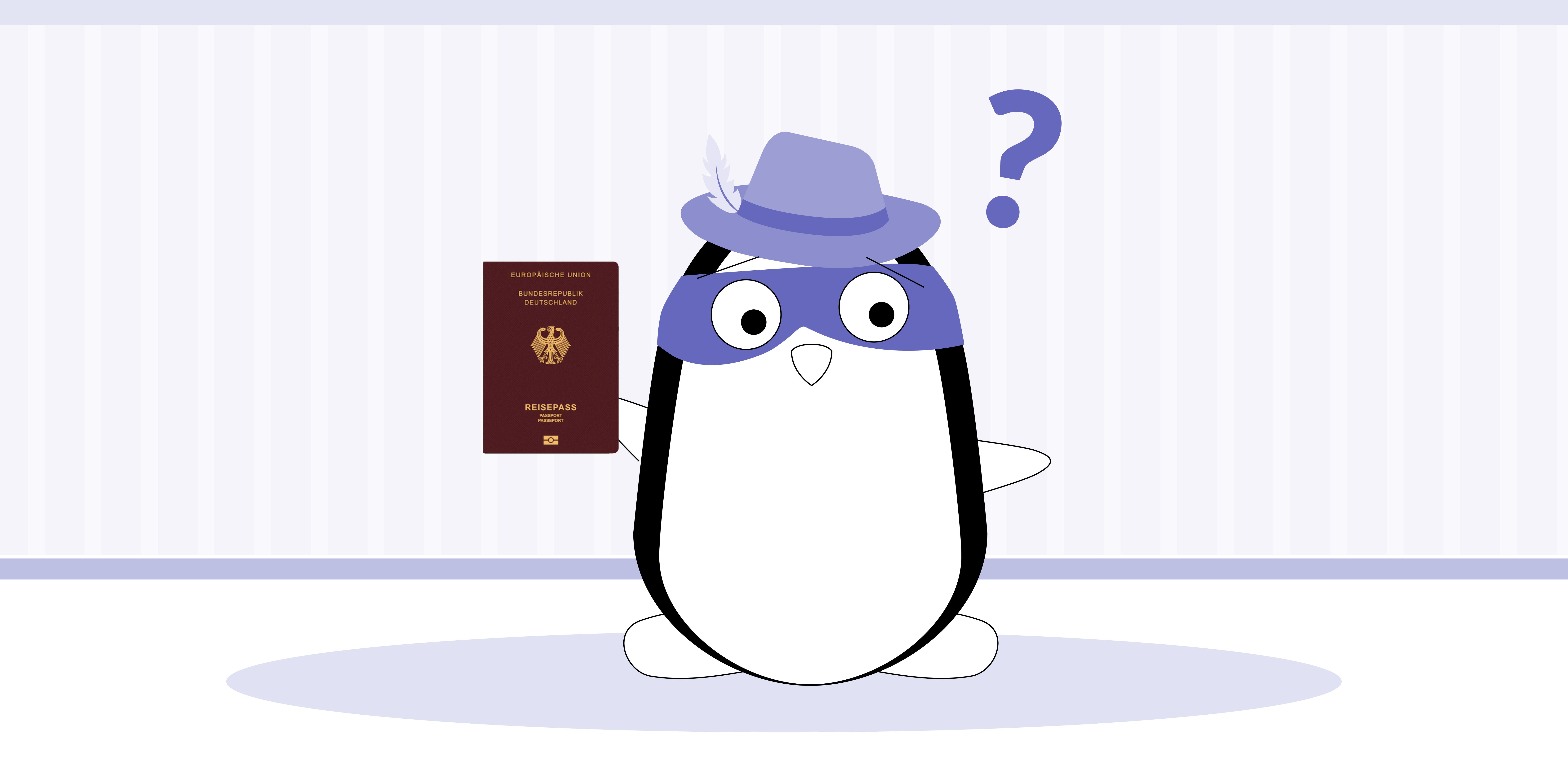 Pocky looks at the German passport with a huge “?” in his head.