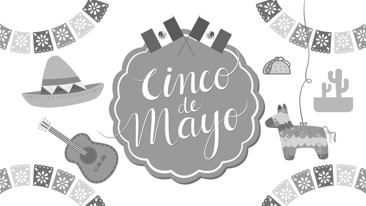A potpourri of the Mexican flag, a piñata, papel picado, and cookies in the shape of sombreros.