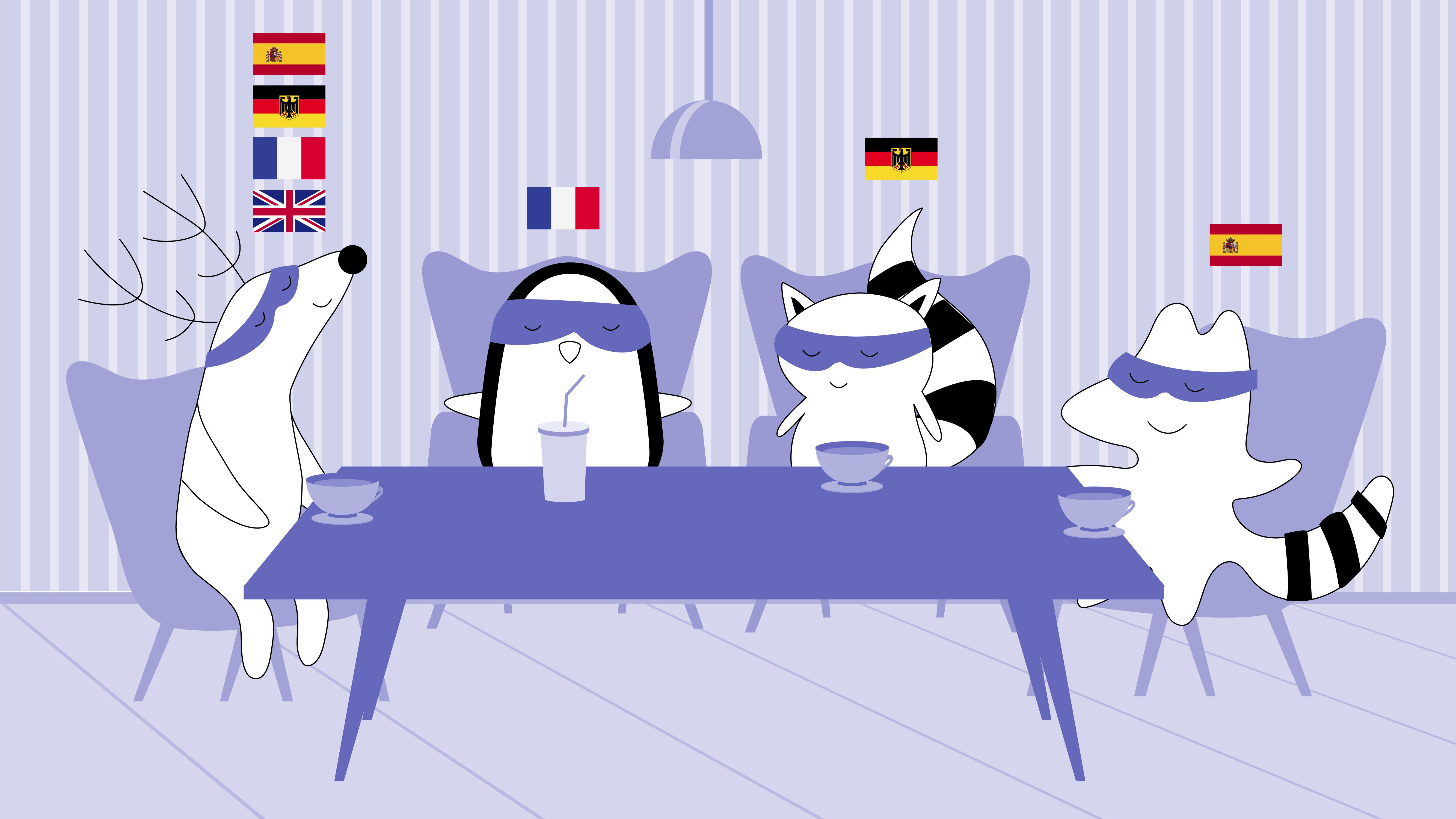 ] Soren, at the meeting, speaks to Iggy, Pocky, and Benji in different languages.