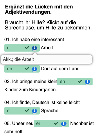 練習形容詞字尾變化