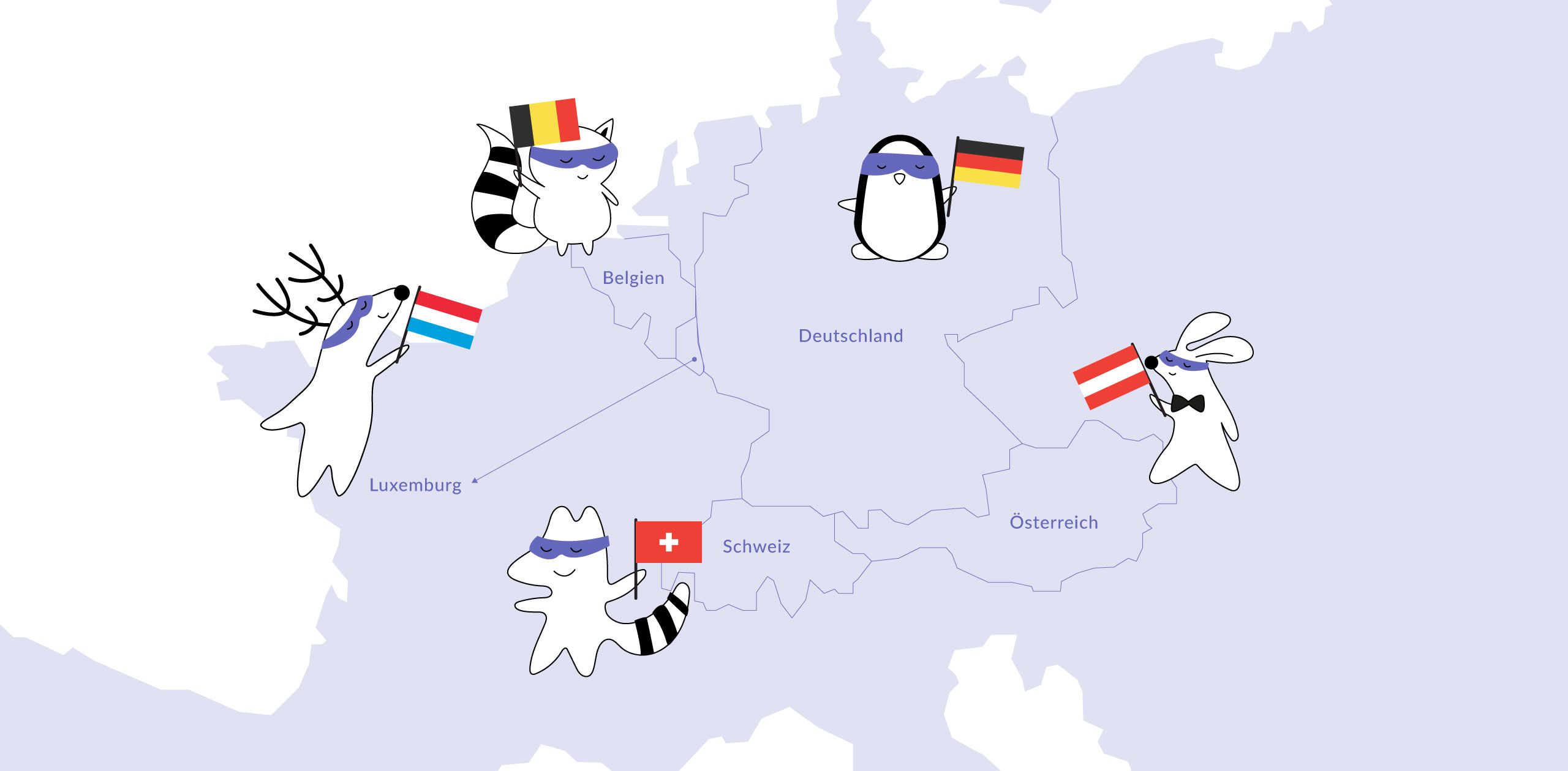 Characters from different German-speaking countries