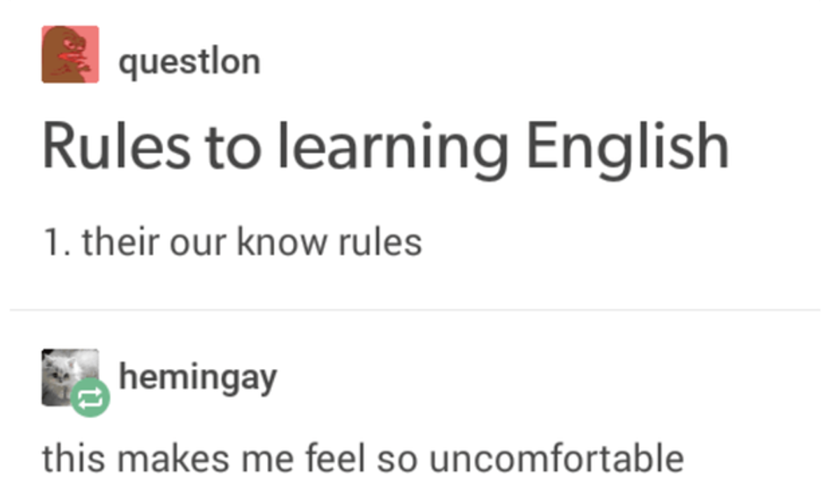 meme about rules to learn English