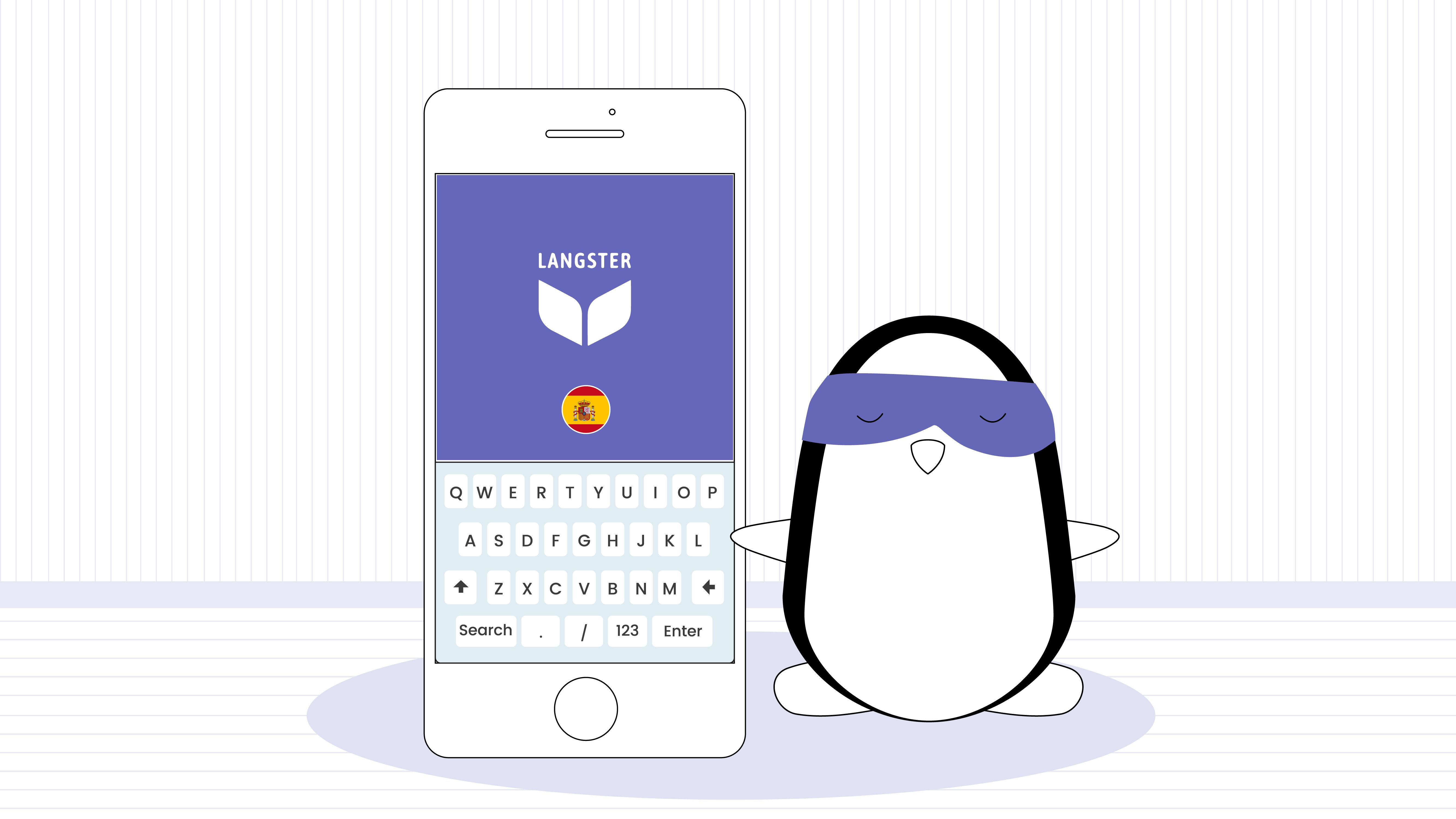 Pocky is using the Langster app to learn Spanish.