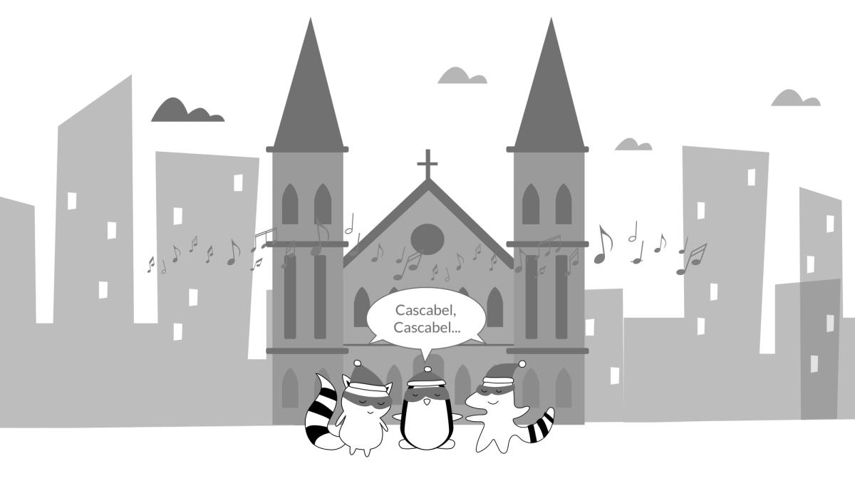 Soren, Iggy, Benji, and Pocky are singing Spanish villancicos outside the church.