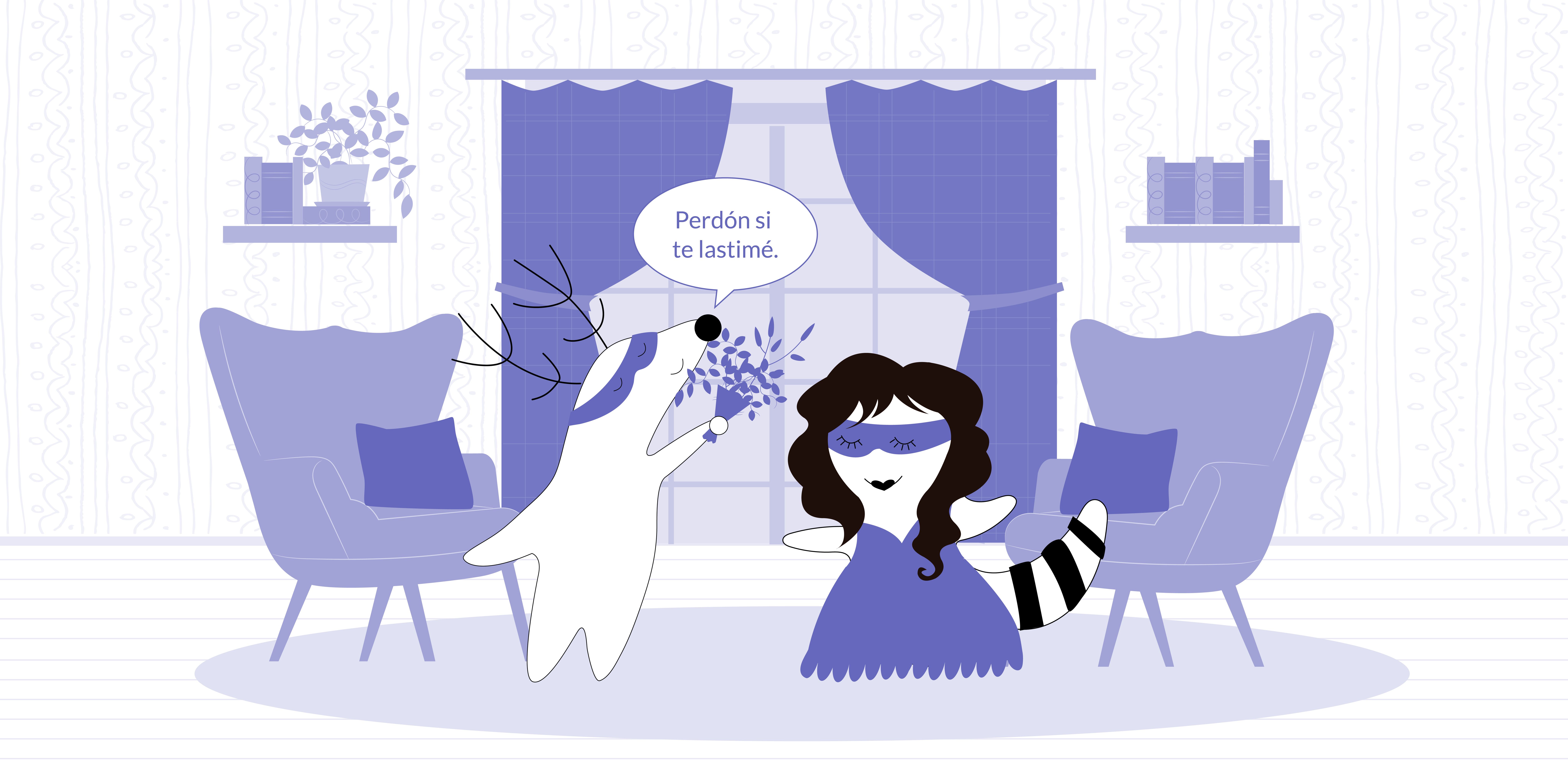 Soren and Iggy are at their home. Soren holds a bouquet of flowers, saying to Iggy: