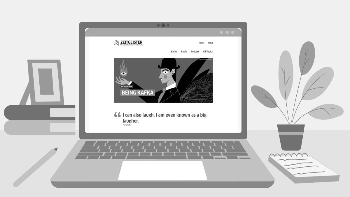 Soren reads an online edition of the ZEITGEISTER — The Cultural Magazine of the Goethe-Institut.