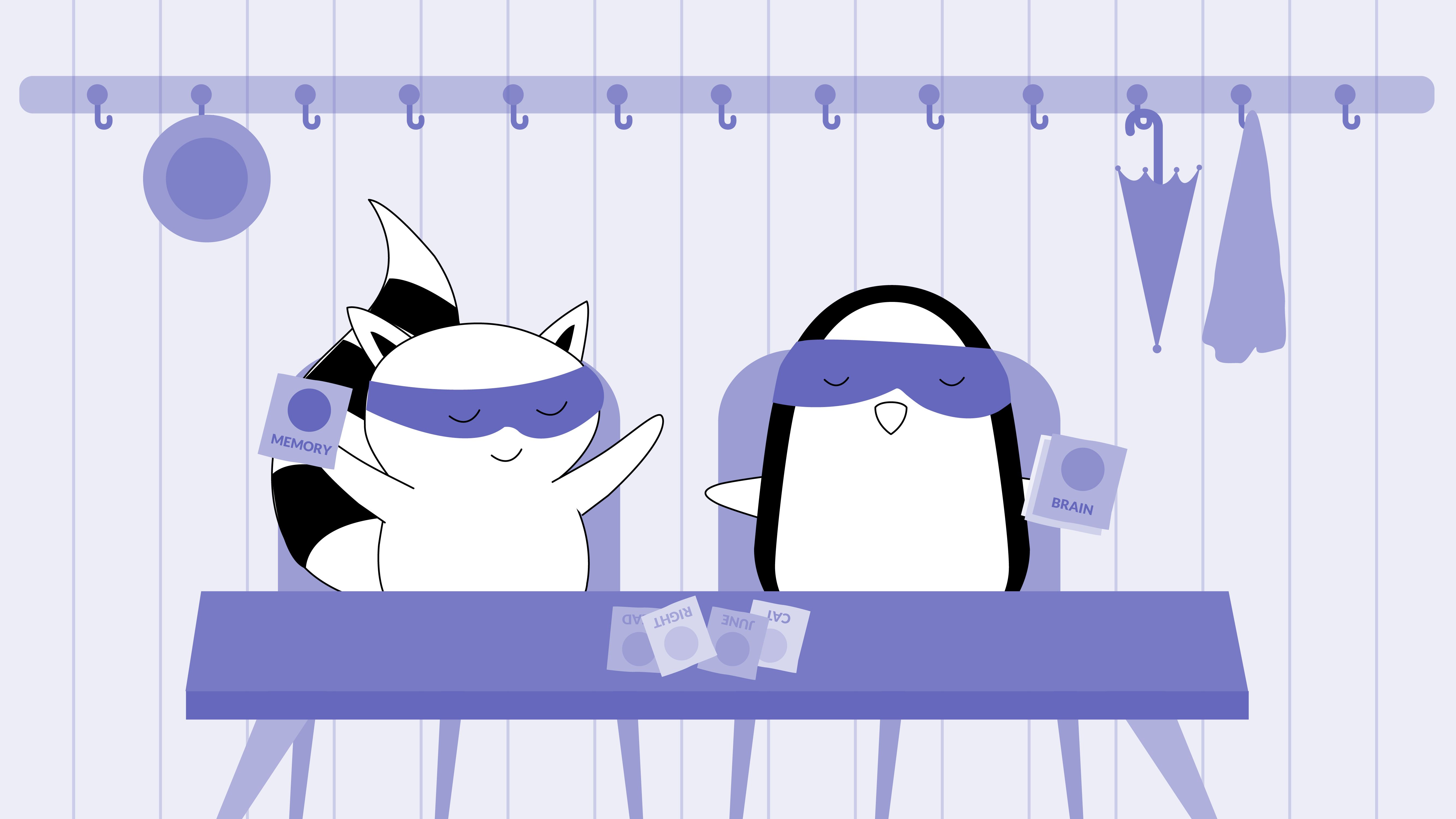 Benji and Pocky are in the classroom, drawing some flashcards.