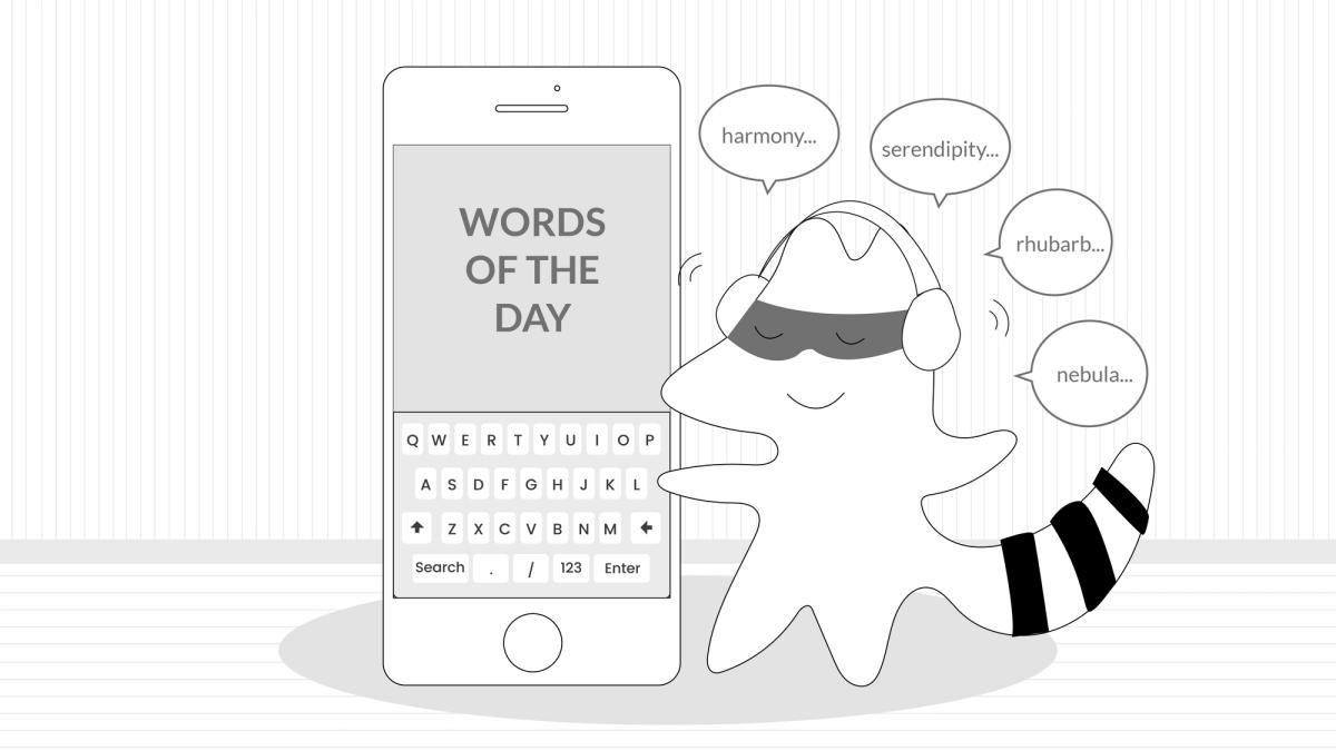 Iggy learns new vocabulary by using an app on her smartphone and repeating new words out loud.
