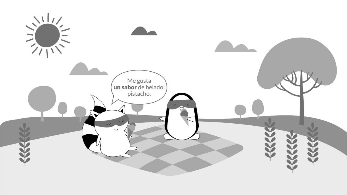 Characters talking in Spanish
