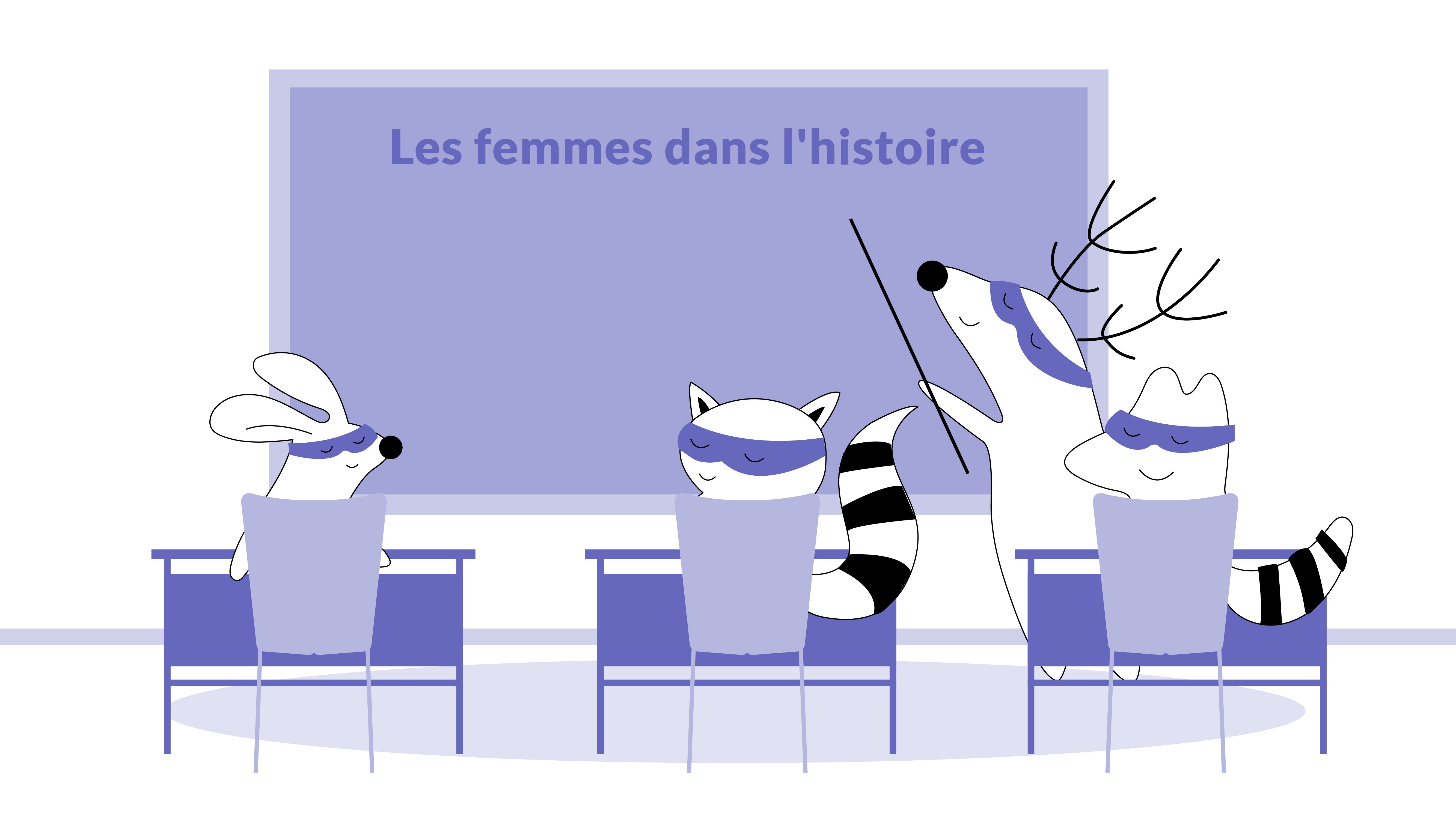 Benji in a French university, at a lesson called “Les femmes dans l'histoire”.