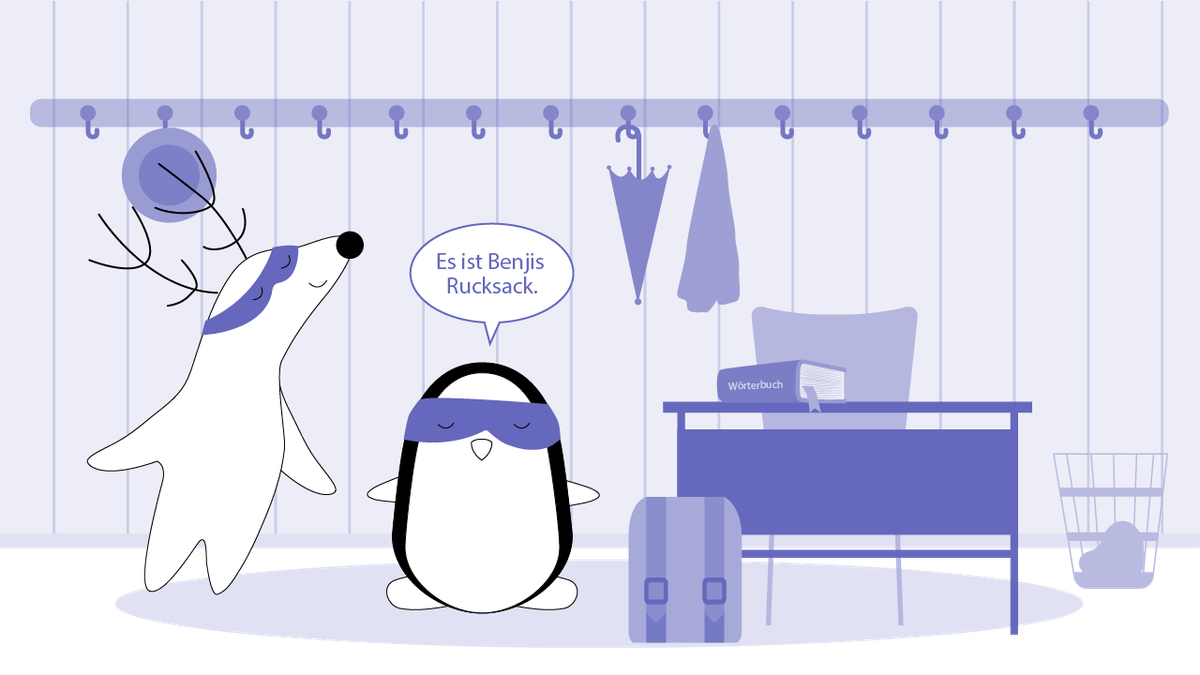 All have left the class, except for Iggy and Pocky. There is also a backpack standing lonely on one of the desks.