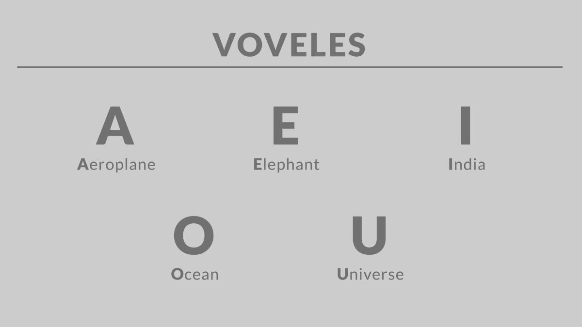 The vowels in English