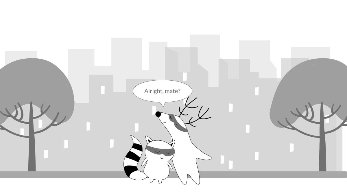 Soren bumps into Benji on the street, saying, "Alright, mate?"