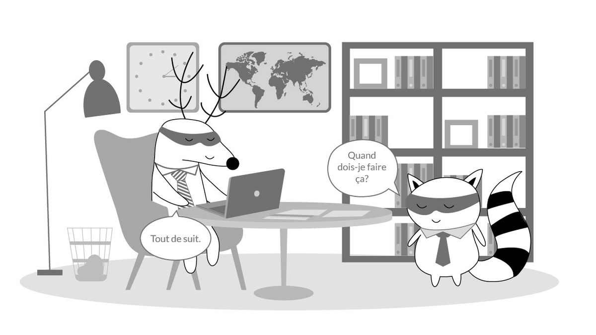 Two characters at the office