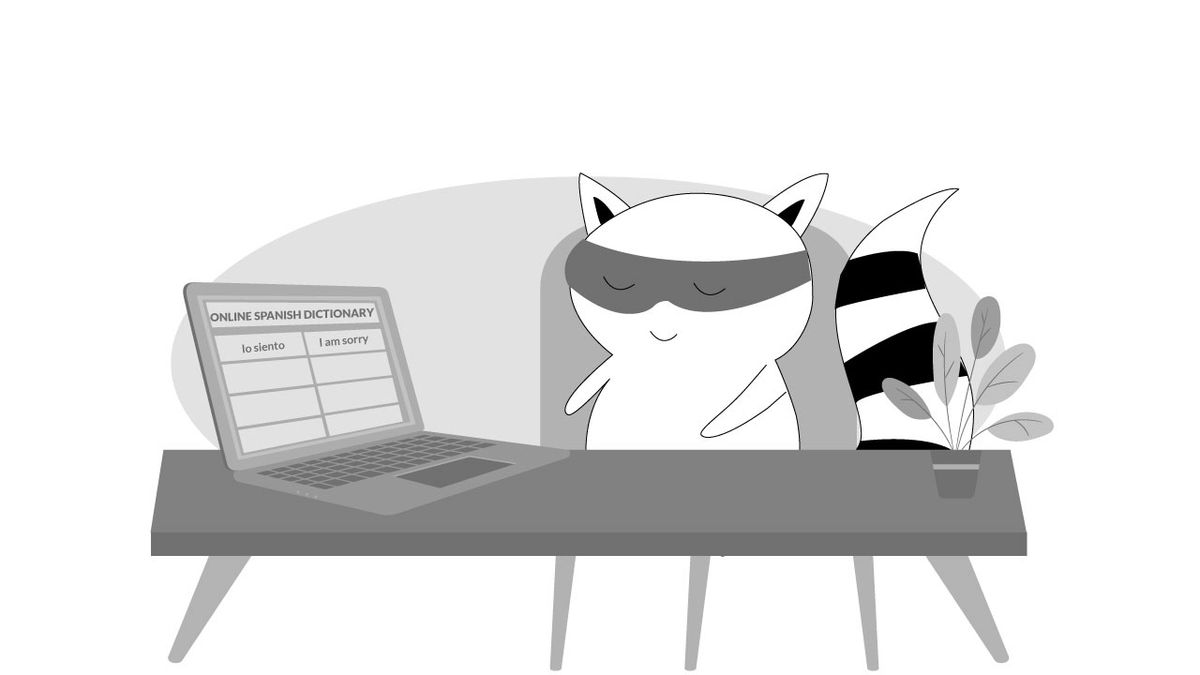 Character using an online Spanish dictionary