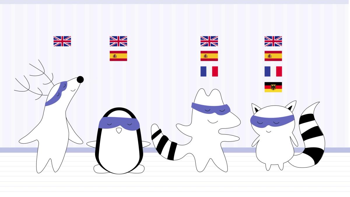 Soren stands next to Iggy, Pocky, and Benji. 