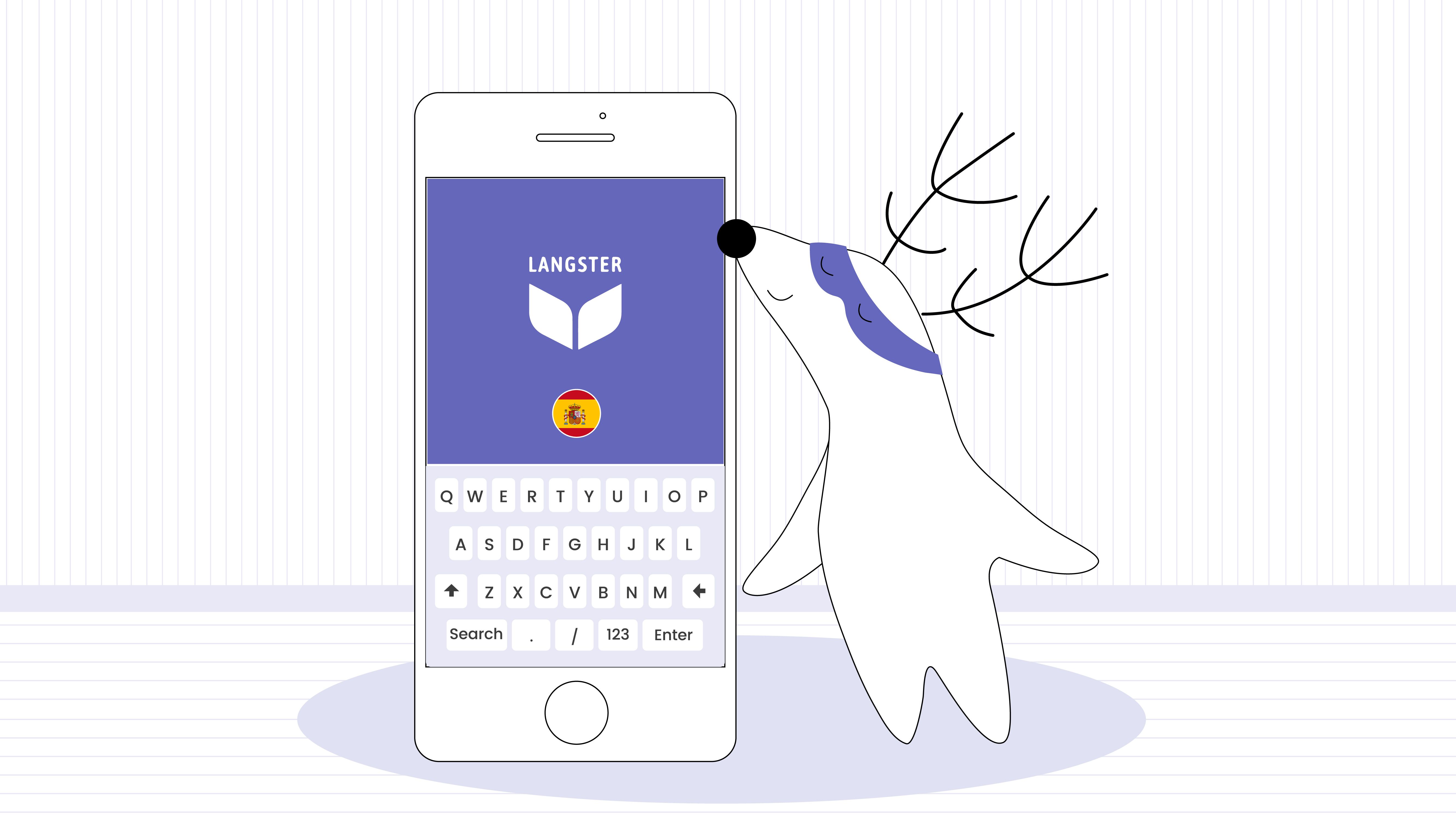 Soren is learning Spanish using the Langster app.