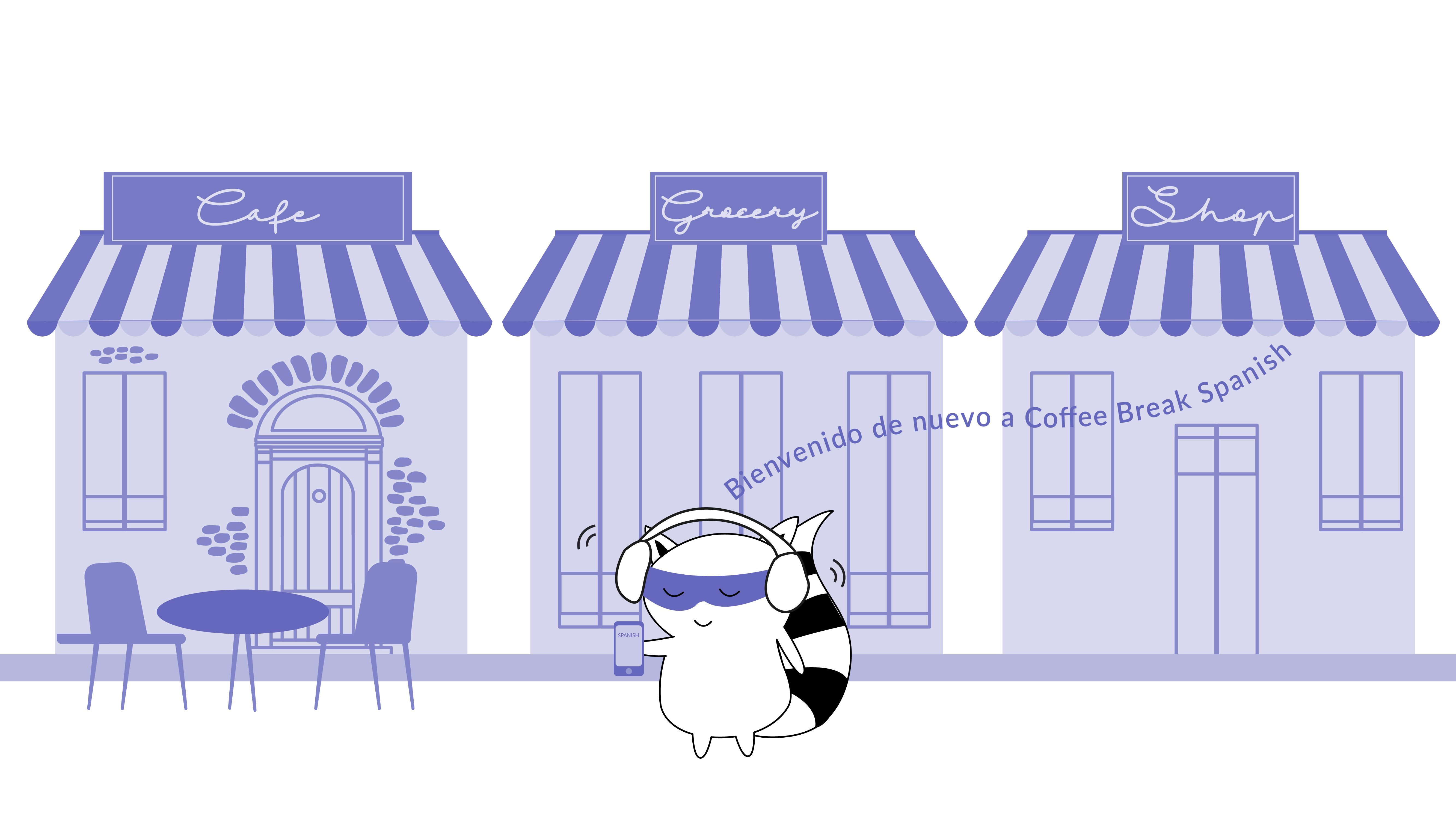 Benji listens to a podcast in Spanish using his cellphone.