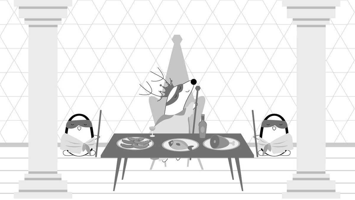 Character leading a sardanapalesque style of life