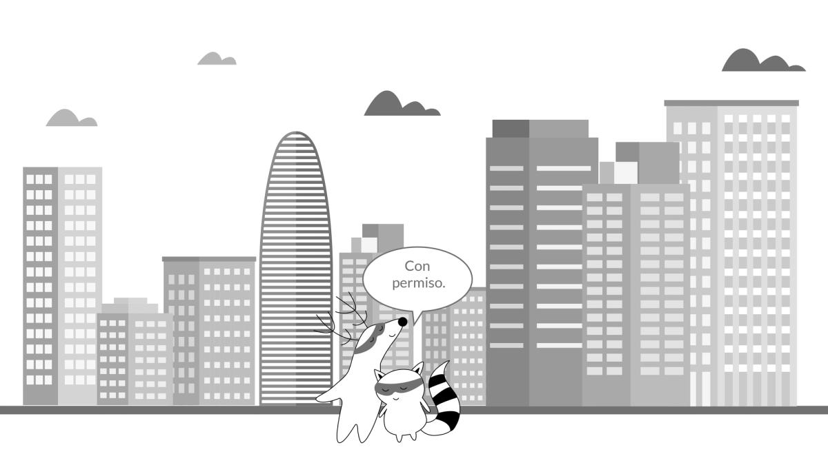 Soren and Pocky bump into each other on the street, and Soren says, "Con permiso."